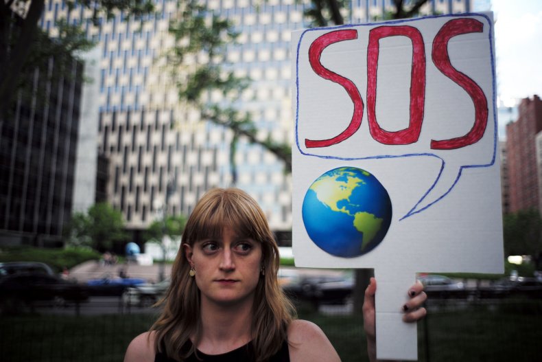 Climate change protester