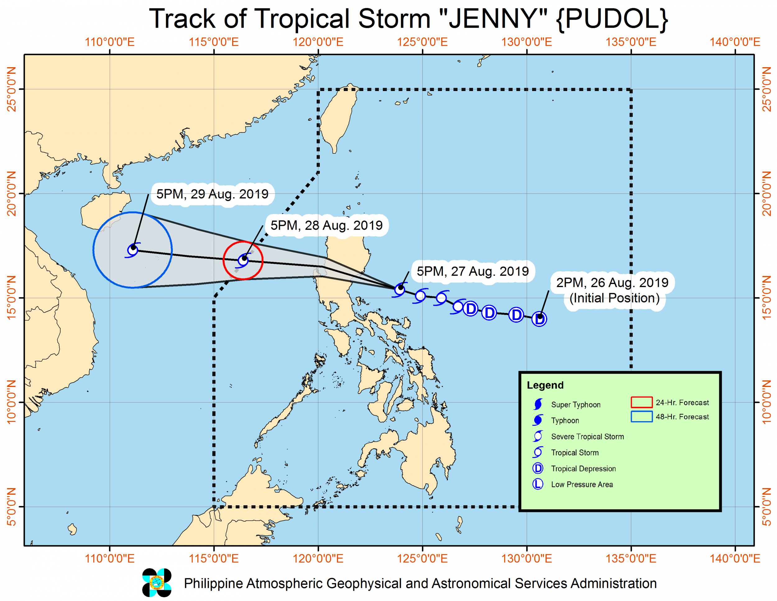 Tropical Storm Jenny Philippines Track Path 