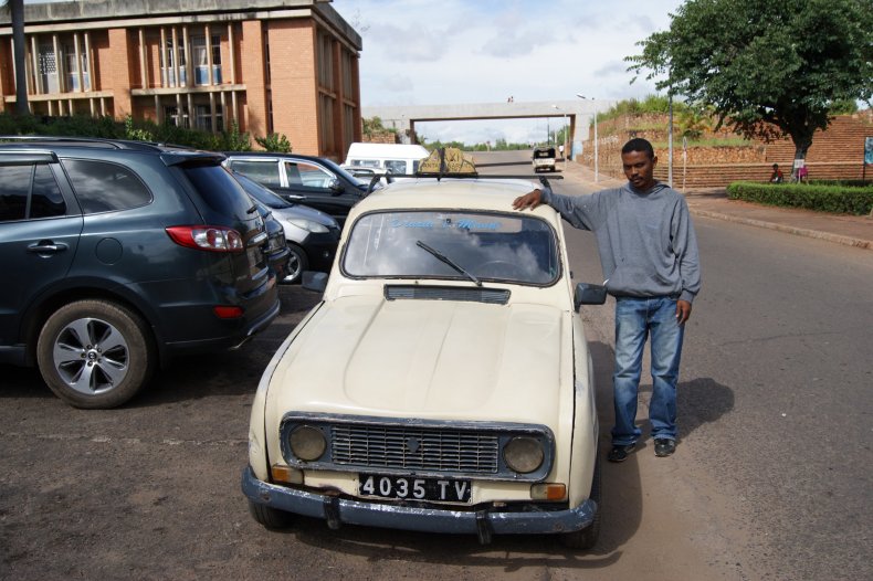 Young man with renault Madagascar