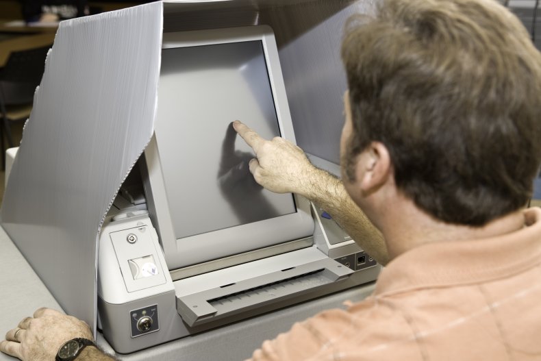 voting machine stock photo