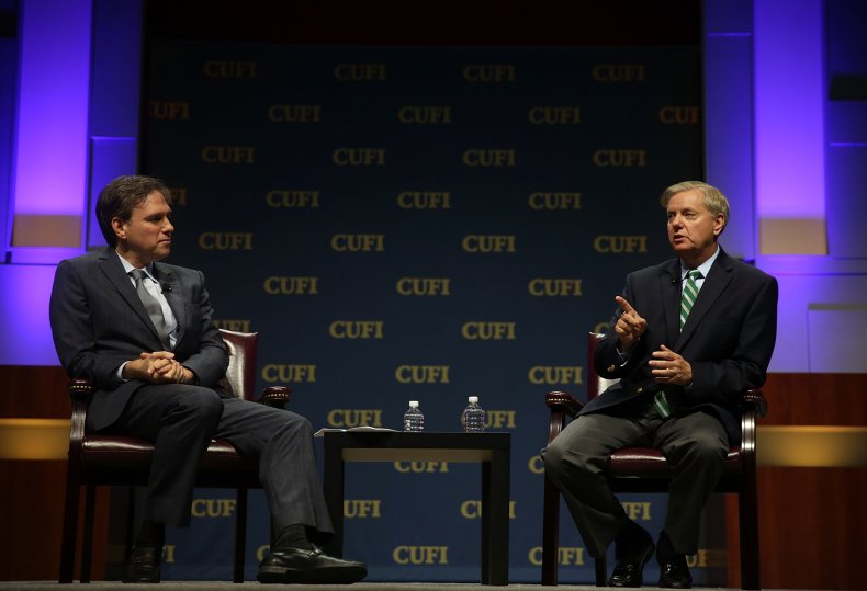 Bret Stephens and Lindsay Graham