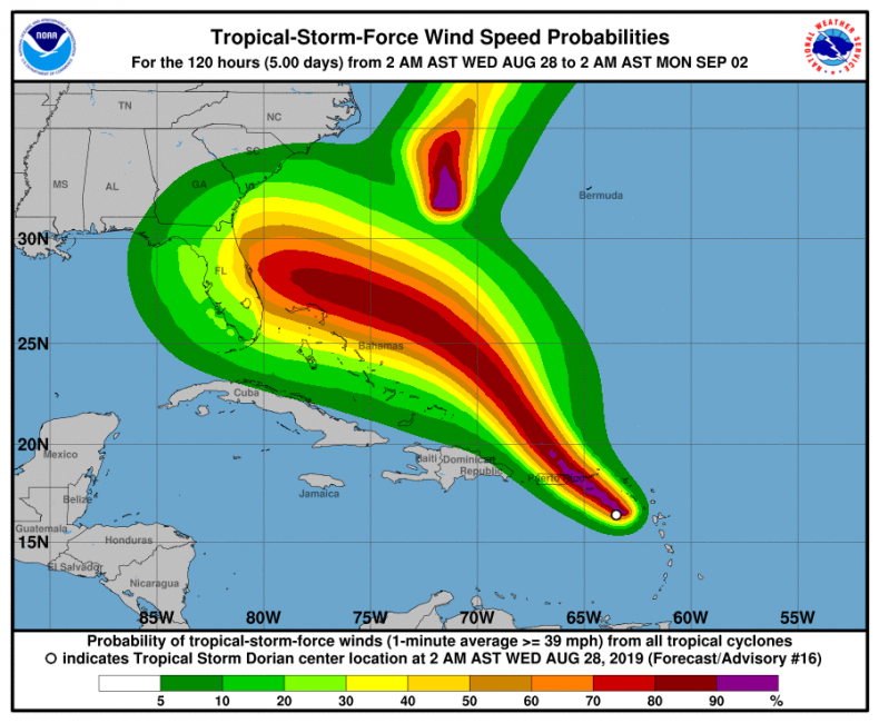 tropical storm dorian florida prepare hurricane