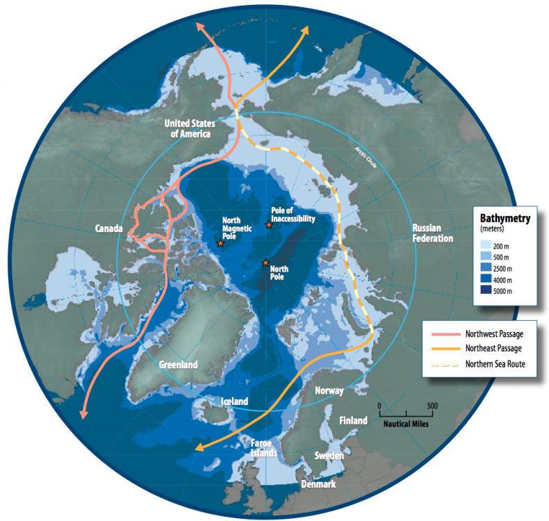 arctic northern sea route map
