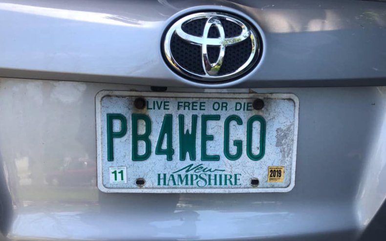 New Hampshire PB4WEGO License Plate
