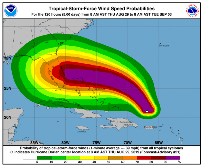 hurricane dorian category 4 florida