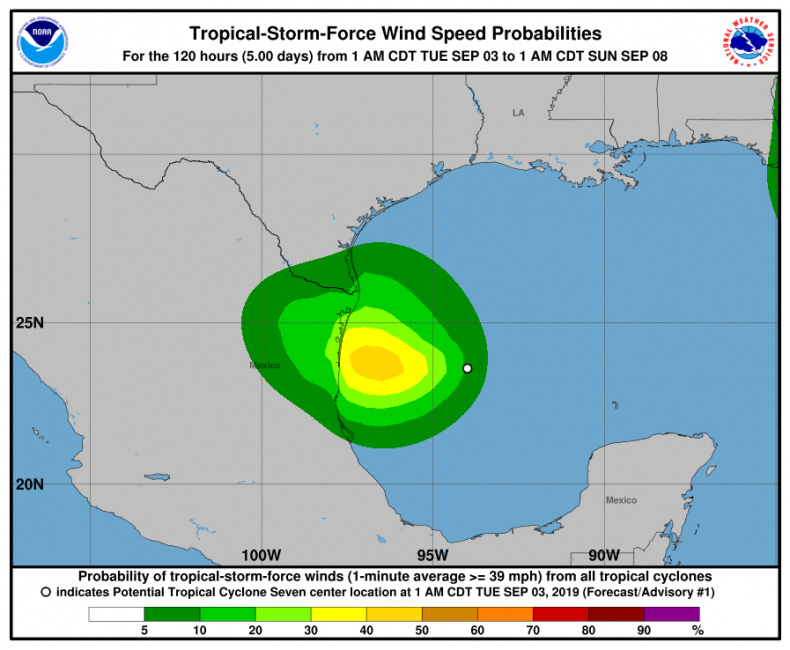 tropical cyclone storm seven gulf coast