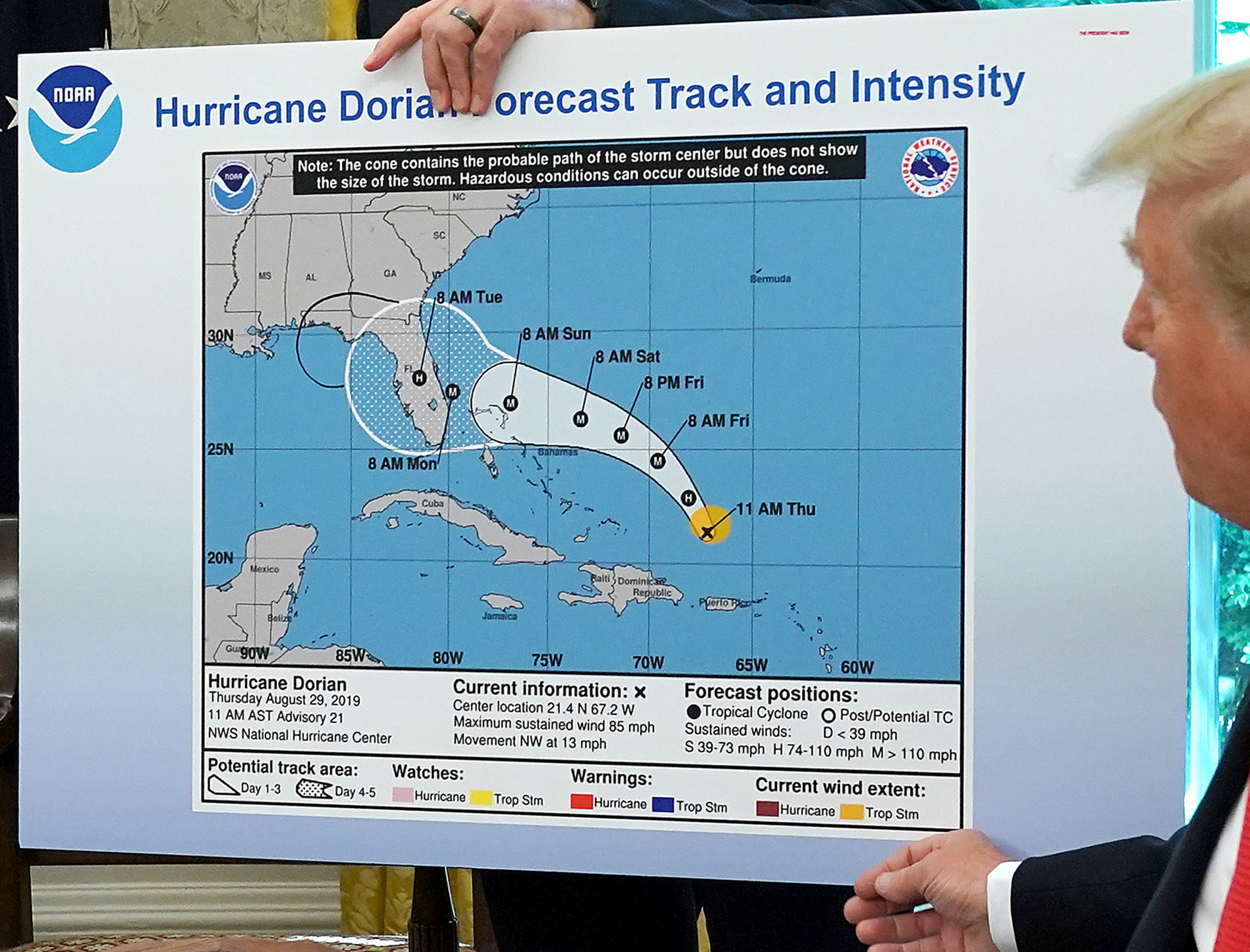 If Trump Altered NOAA's Hurricane Dorian's Forecast Path to Include 