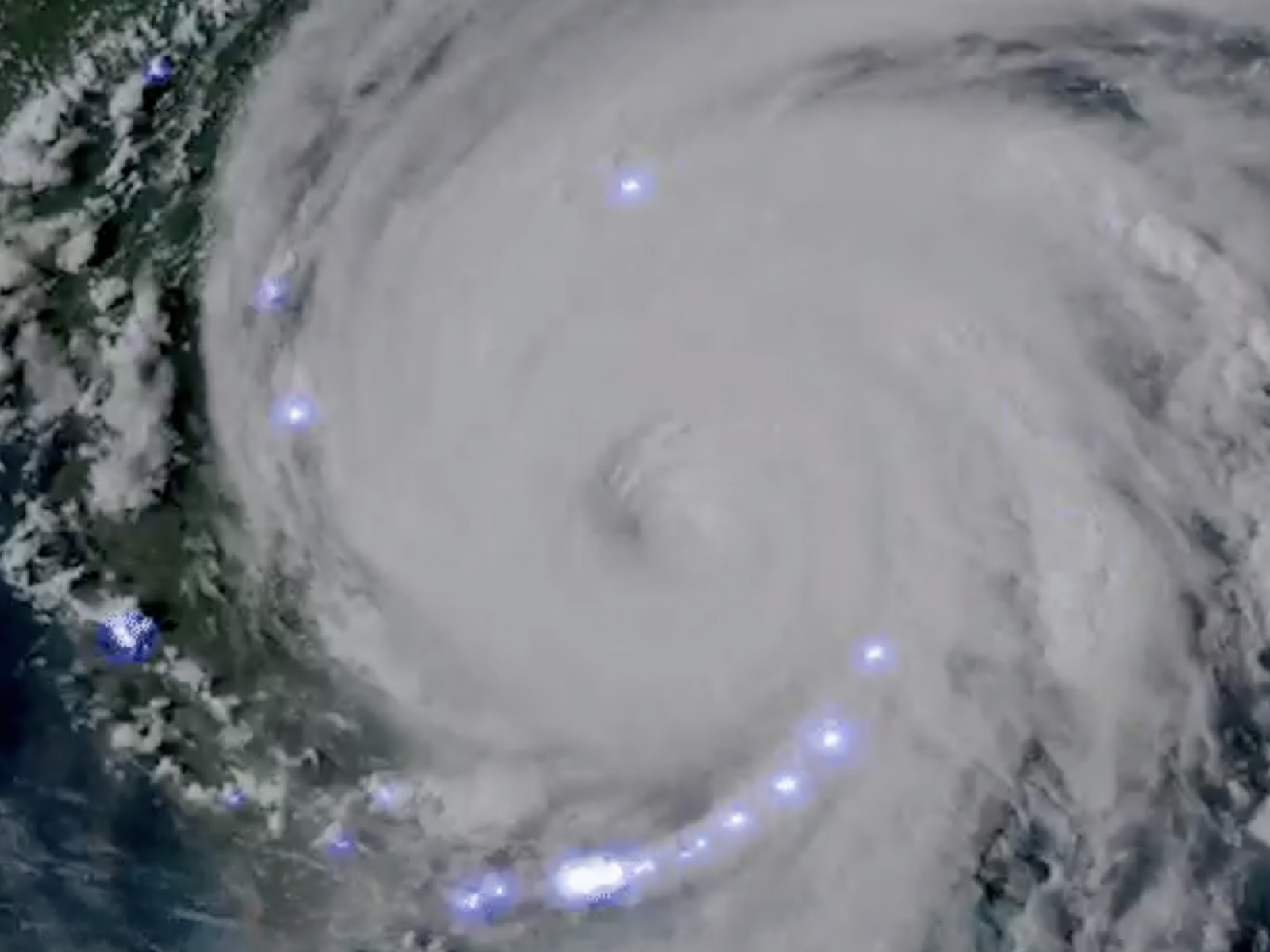 Incredible Video From Space Shows Lightning Strikes Inside Hurricane Dorian