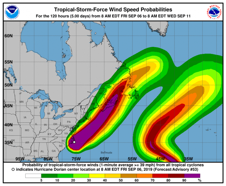 hurricane dorian cape hatteras north carolina path