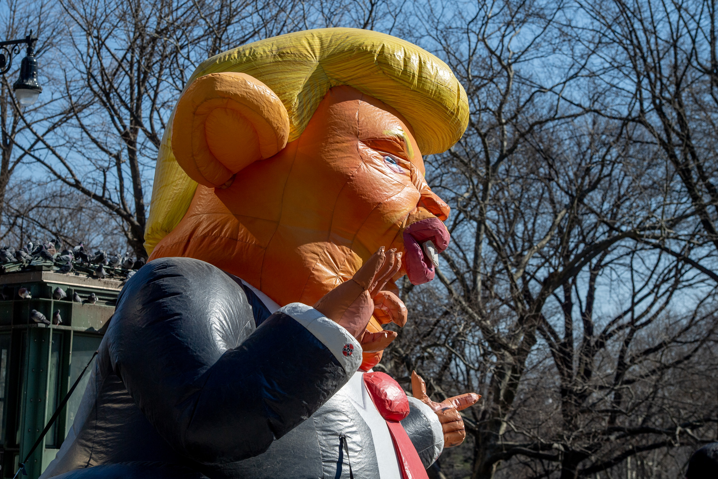 Baltimore Protesters Erect Giant Trump Rat Balloon Street Sign