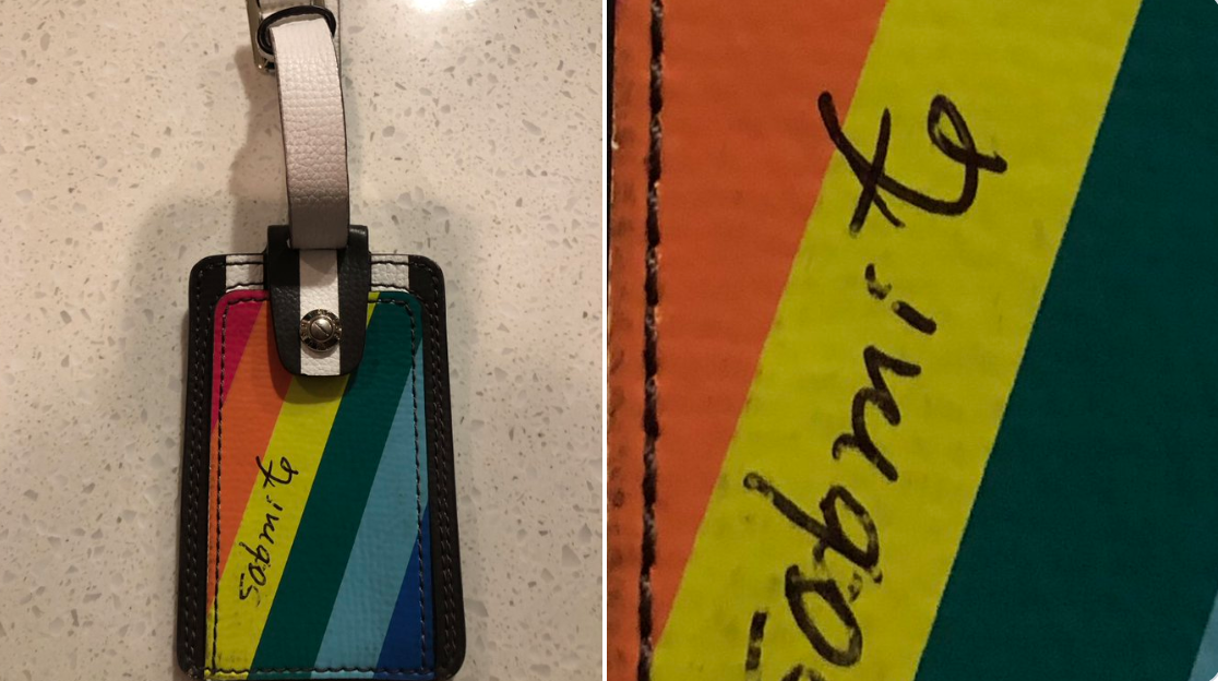 sodomite renee garrish 'Sodomite' Scrawled on Delta Passenger's Rainbow-colored Luggage Tag