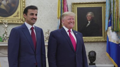 President of the United States of America, Donald Trump and Qatars Emir Sheikh Tamim bin Hamad Al Thani President of the United States of America, Donald Trump and Qatars Emir Sheikh Tamim bin Hamad Al Thani