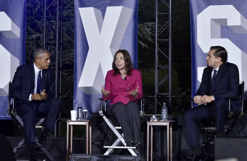 Katharine Hayhoe, barack obama, Leonardo DiCapri, getty,