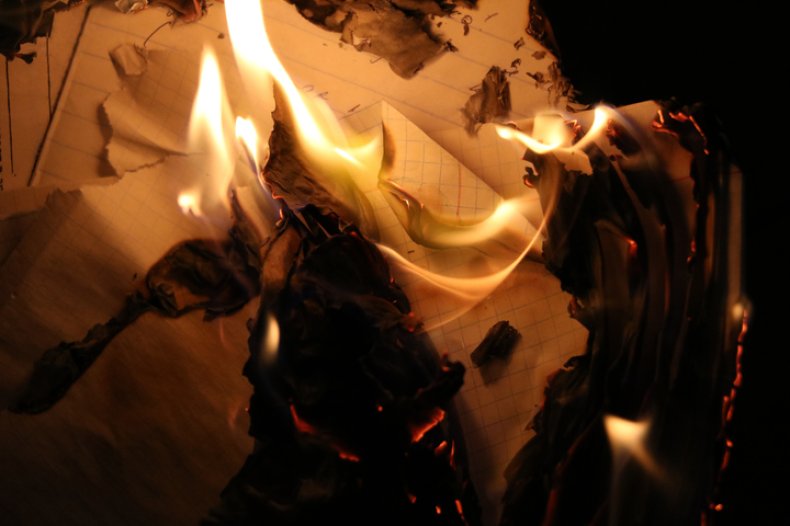 Letters on fire