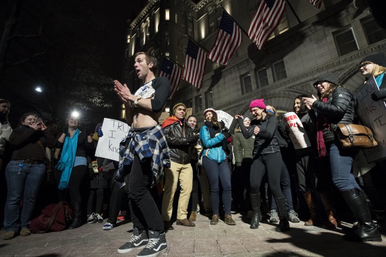 Man dancing at protest