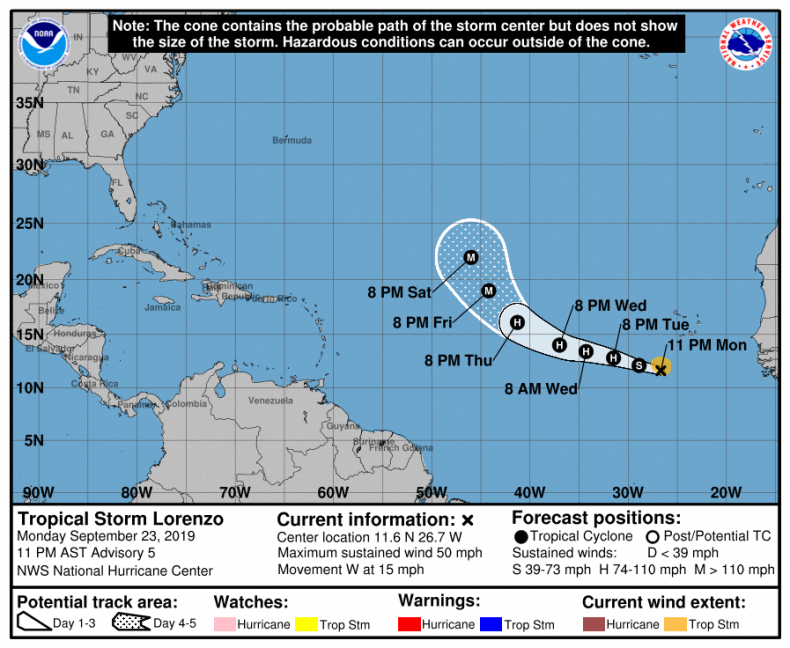 Tropical Storm Lorenzo
