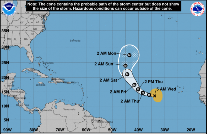 Hurricane Lorenzo Projection 9/25/2019