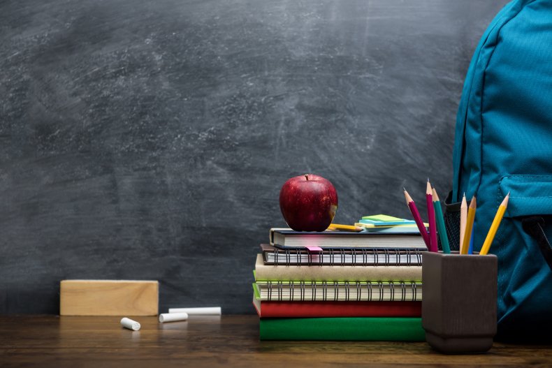 blackboard and associated school items