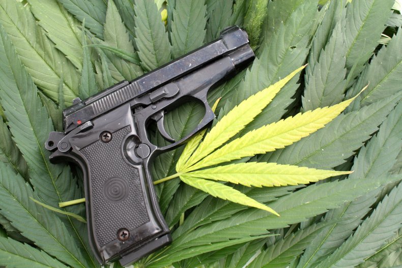 handgun and marijuana