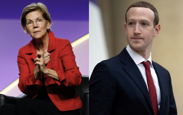 Sen Elizabeth Warren and Zuckerberg