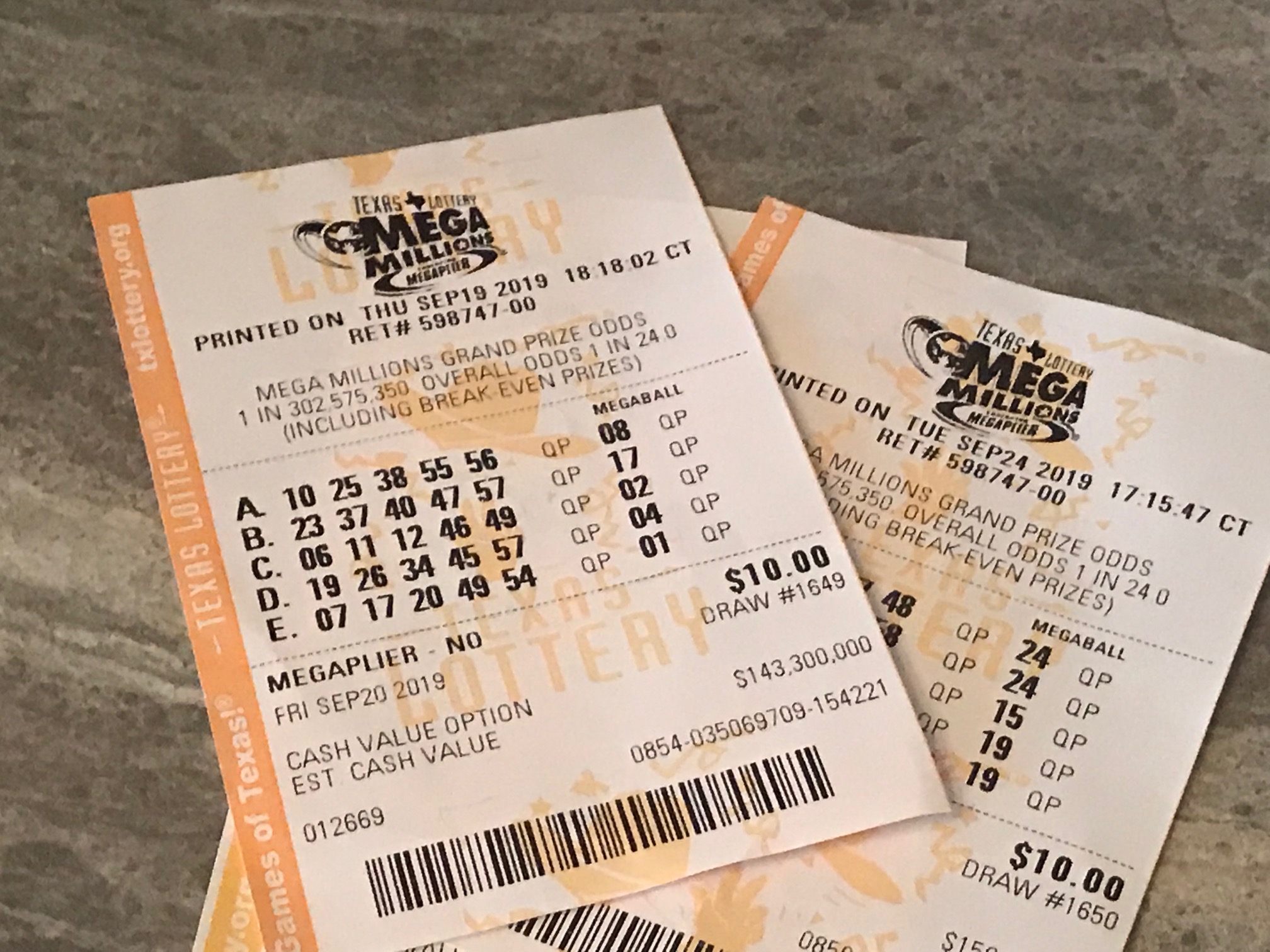 mega lotto past winning numbers