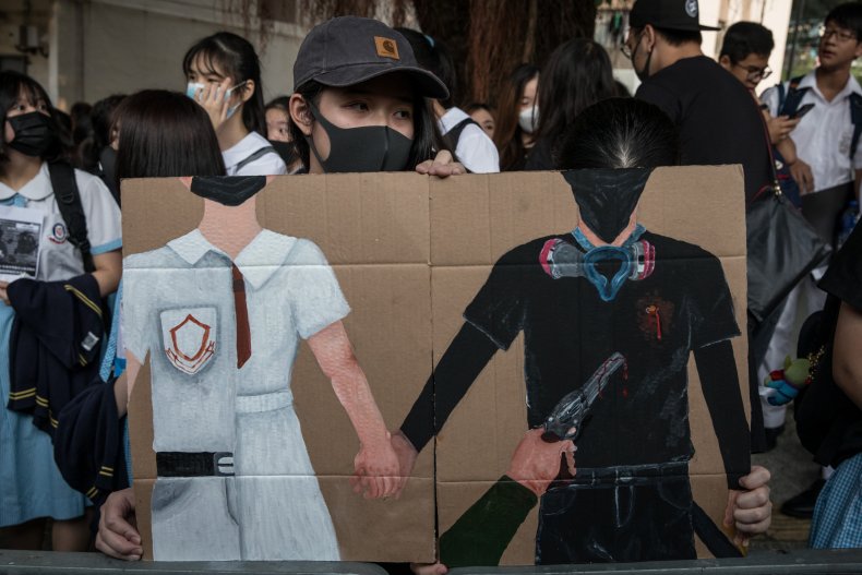 Hong Kong, police, brutality, shooting, Joshua Wong