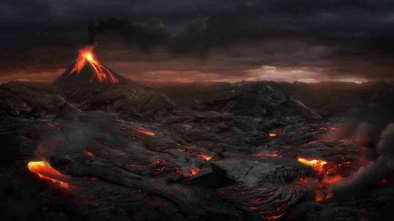 volcano landscape