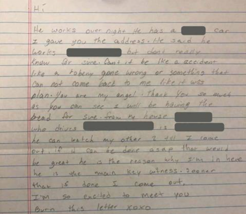 Letter to police officer from Jesusadelaida Lopez 