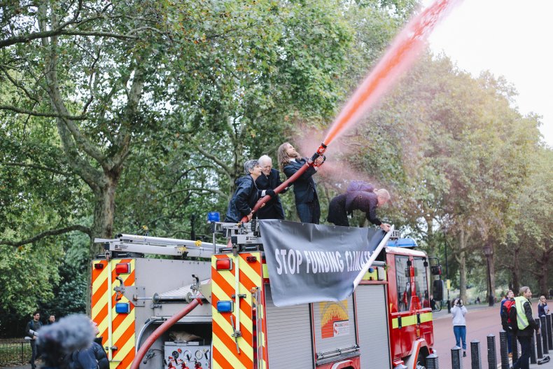 fake blood fire engine
