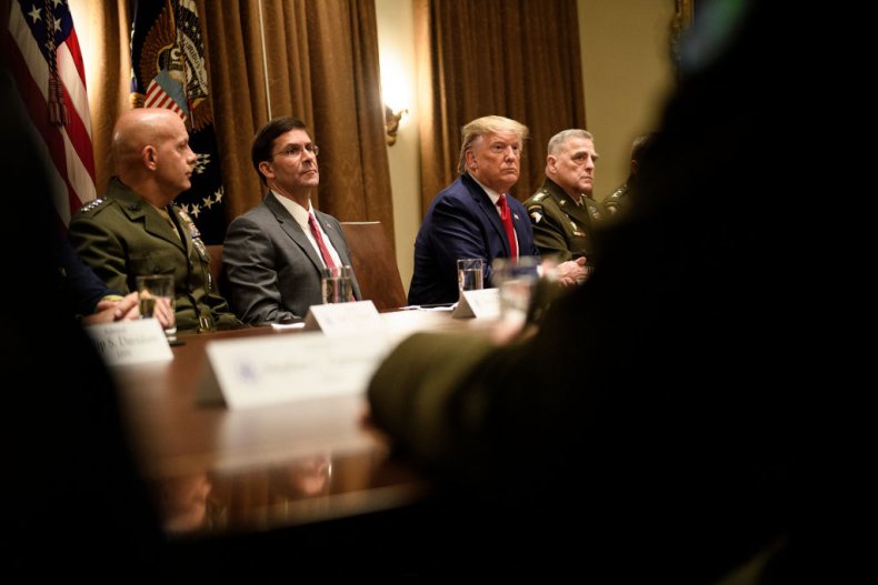 Donald Trump and military leaders