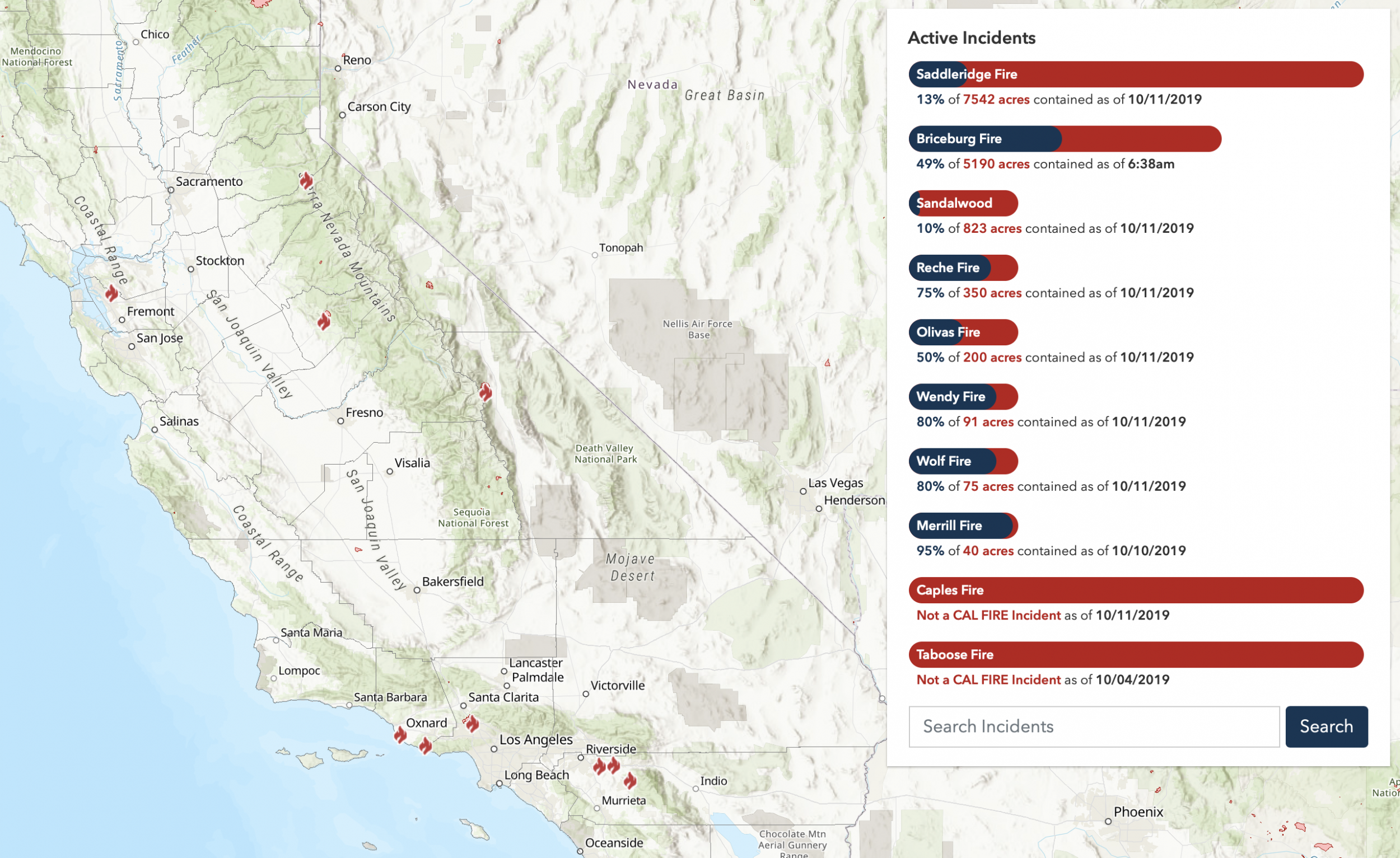 California Wildfire Map Updates On The Fires Burning Across The