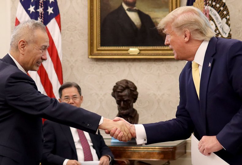 Liu He and Donald Trump