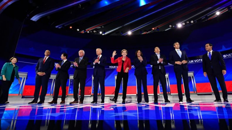 Democratic Debate Candidates Elizabeth Warren Joe Biden