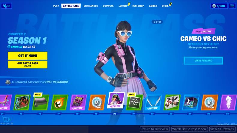 Fortnite Chapter 2 Season 1 Battle Pass Skins Every Unlockable Outfit To Tier 100