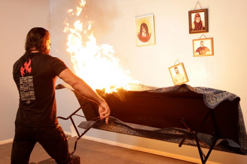 wwe raw seth rollins burns down firefly