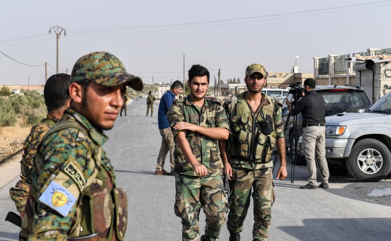 syria kurdish forces military troops manbij