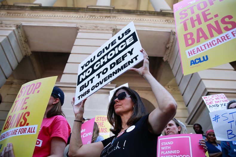 women protest anti-abortion fetal heartbeat laws
