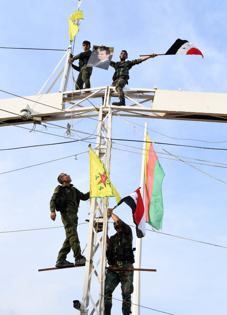 syria war military kurds government flags