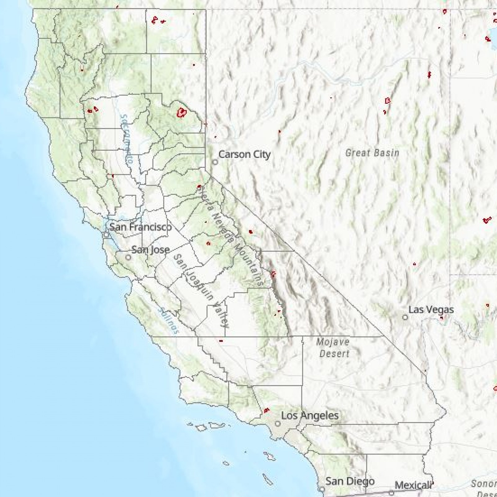 California Wildfire Map Where Kincade Fire Waterman Canyon Fire Palisades Fire Are Burning
