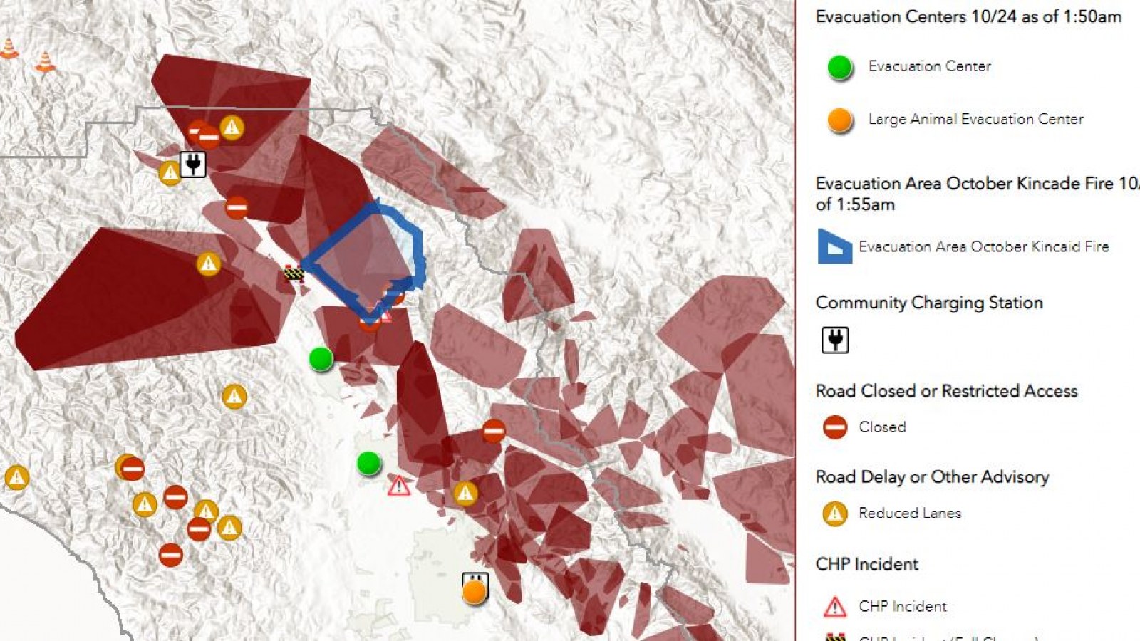California Wildfire Map: Where Kincade Fire, Waterman Canyon Fire