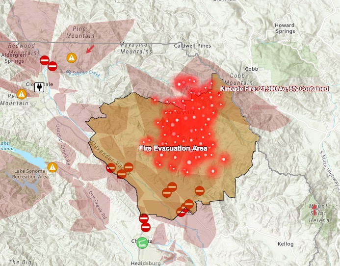 Santa Rosa Fire Evacuation Area Map