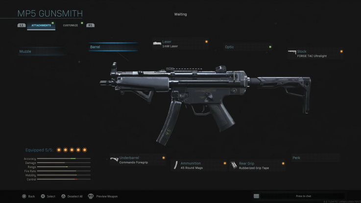 modern warfare class seup mp5 modern warfare class seup mp5