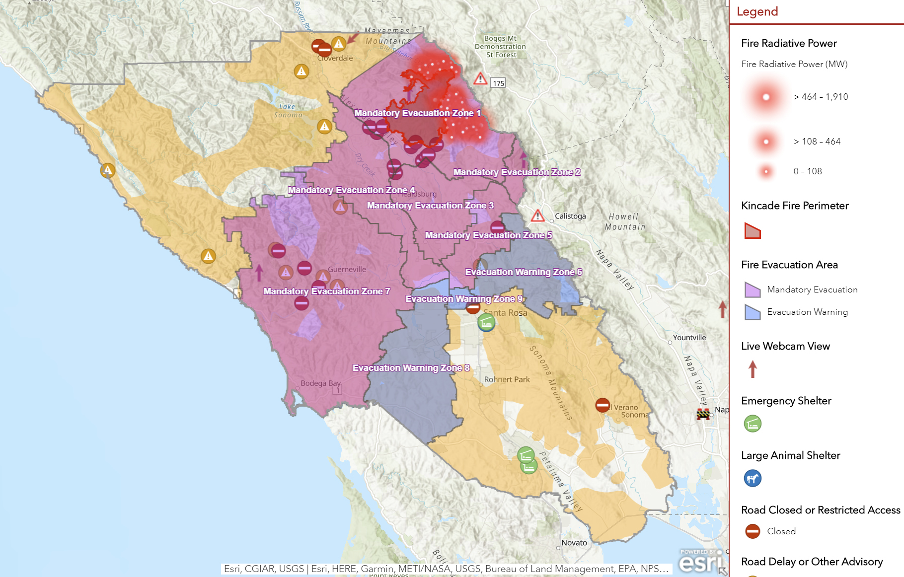 California Wildfires Evacuation Map Red Flag Warning For