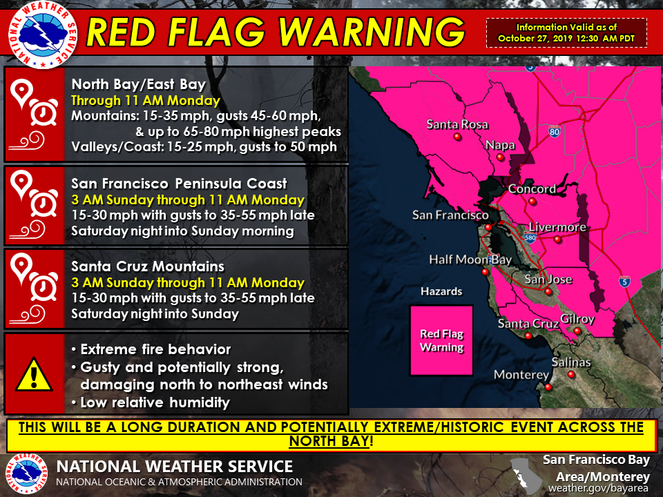 California Wildfires Evacuation Map: Red Flag Warning for 'Historic' Extreme Fire Weather Event 