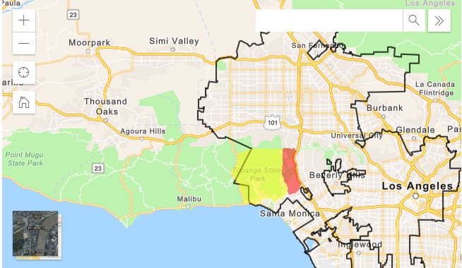 Fires Los Angeles Map Getty Fire Map: Brush Fire Breaks Out Near Getty Center Museum 