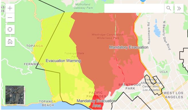 Getty Fire Evacuation Map: Eight Homes Destroyed, More Than 10,000 