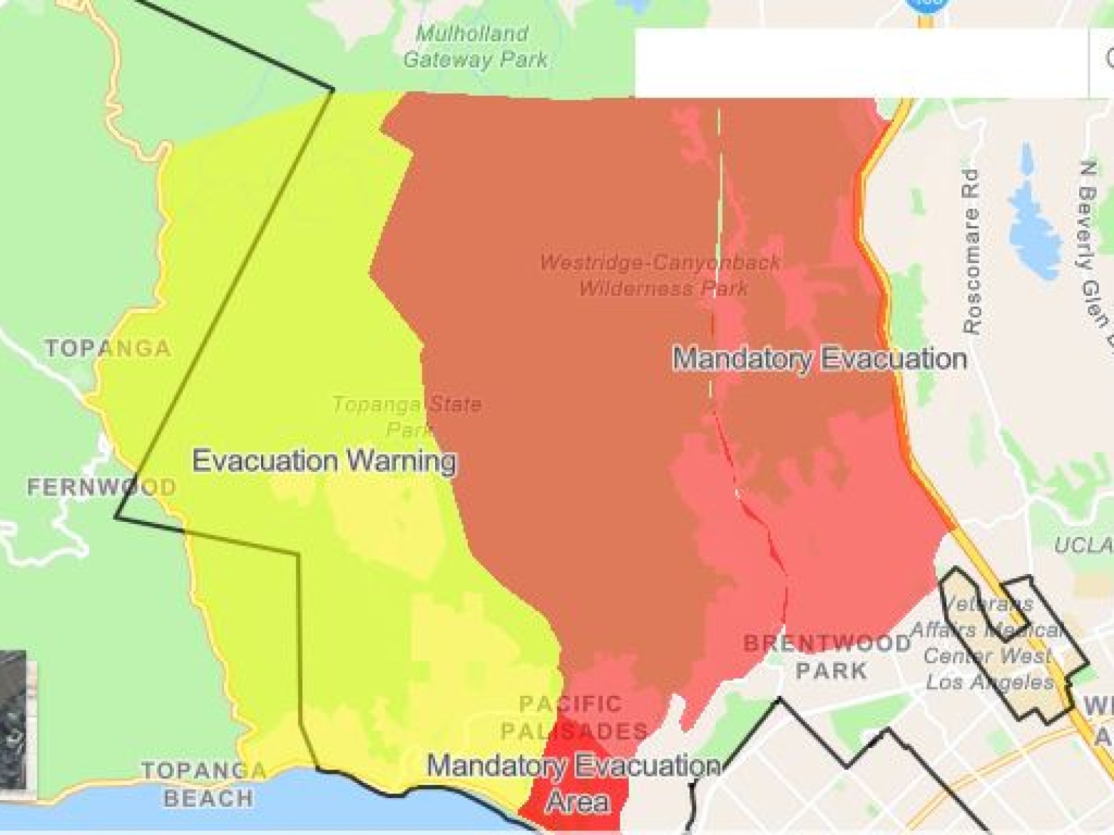Getty Fire Evacuation Map: Eight Homes Destroyed, More Than 10,000