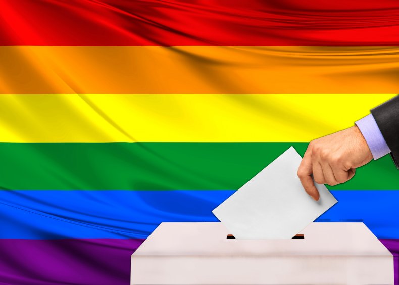 rainbow flag ballot box