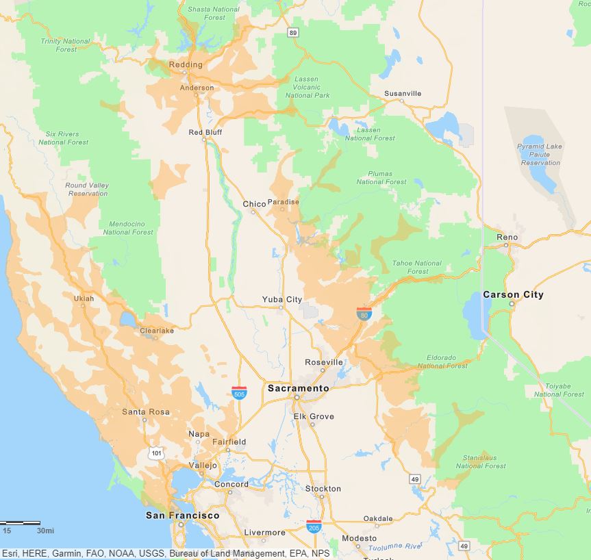 PG E Power Outage Update Shut Off Map as 510 000 California