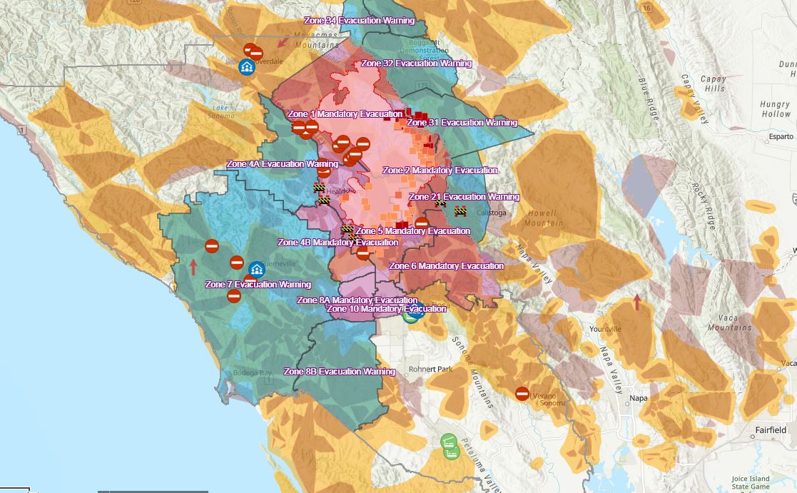 California Evacuation Zones Map